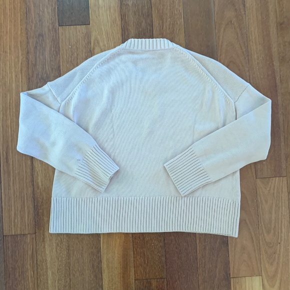Everlane Pink Blush Cotton Crew Neck Everyday Boxy Sweater Small - Picture 2 of 3